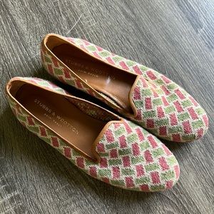 Stubbs Wootton Palm beach needlepoint loafers size 8